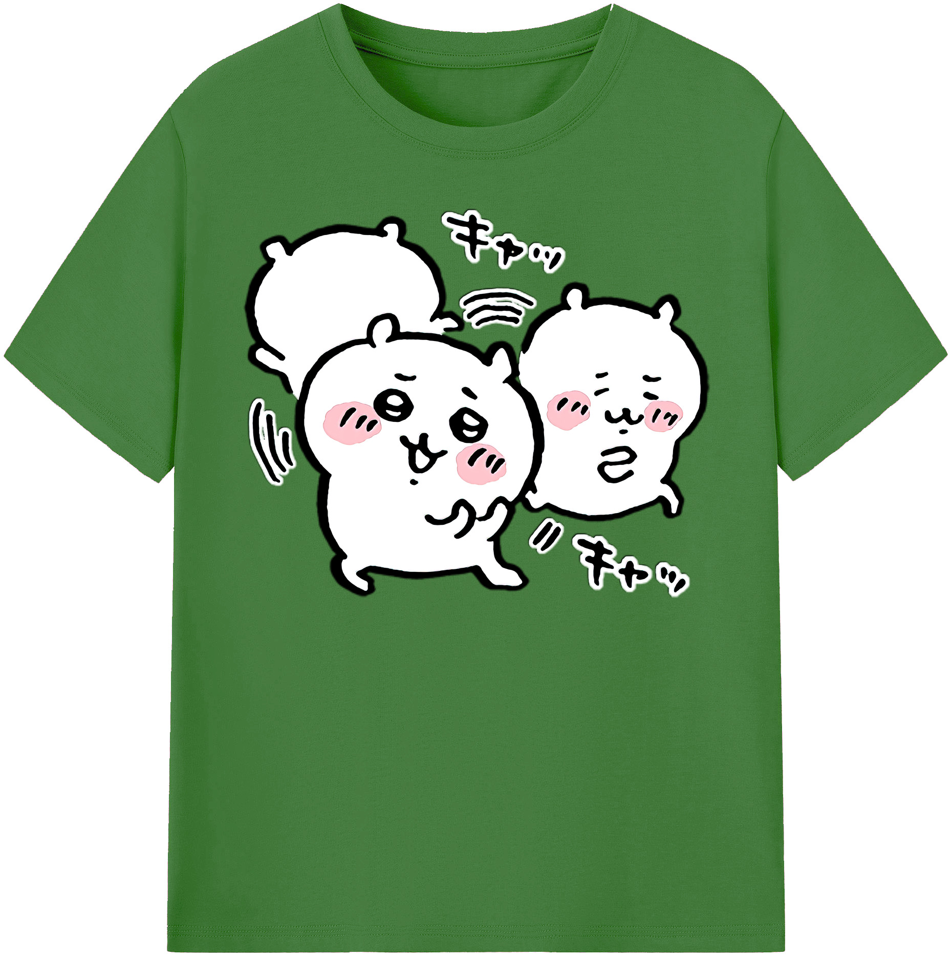 （画像用） ちいかわ ちいかわ Chii-kawa chiikawa レディースカジュアルプリントTシャツ（綿100％）